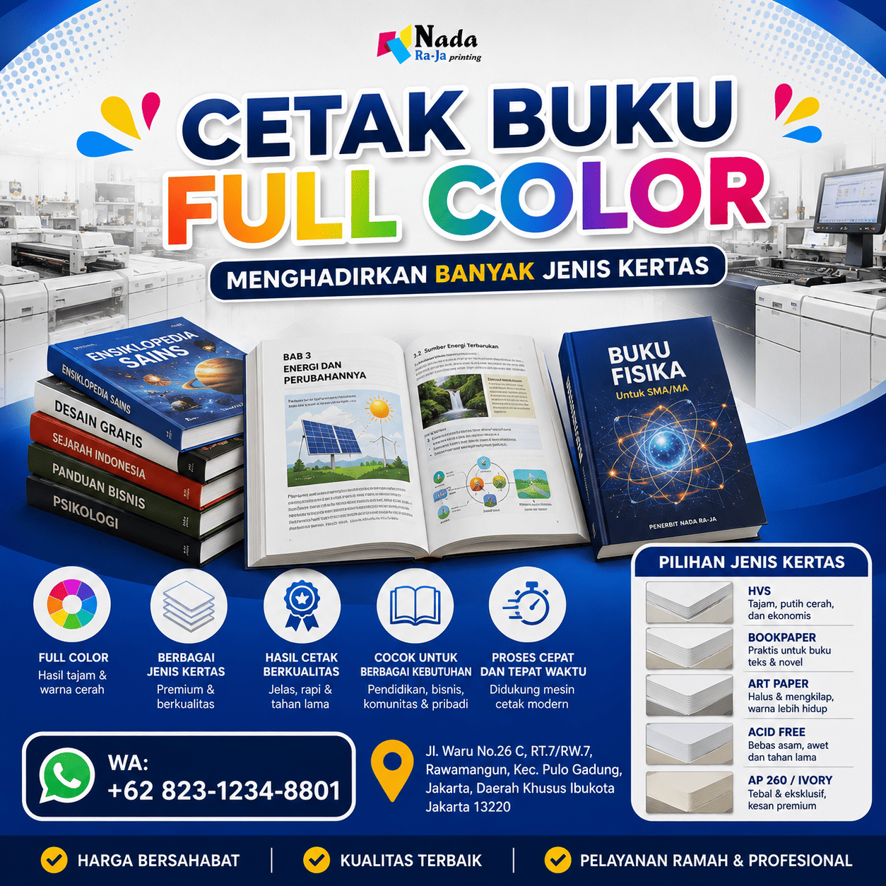Cetak Buku Full Color, Menghadirkan Banyak Jenis Kertas